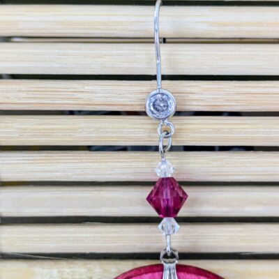 Boucles d'oreilles Hanasaki – Rose Fuchsia - Collection Kumiko - Par Sakura Créations