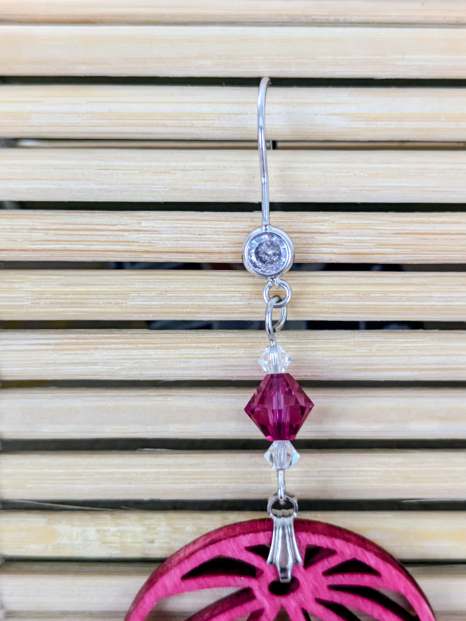 Boucles d'oreilles Hanasaki – Rose Fuchsia - Collection Kumiko - Par Sakura Créations