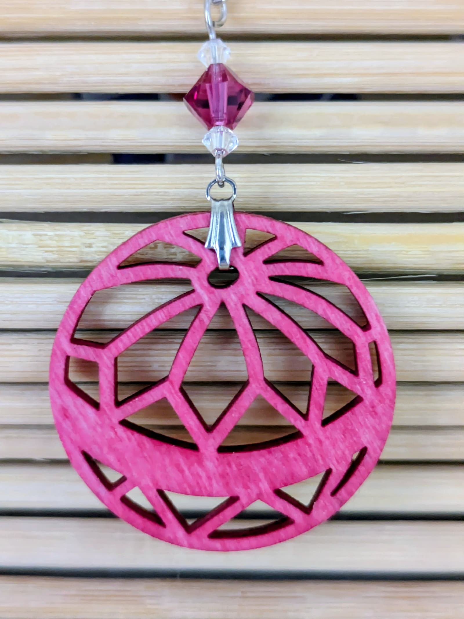 Boucles d'oreilles Hanasaki – Rose Fuchsia - Collection Kumiko - Par Sakura Créations