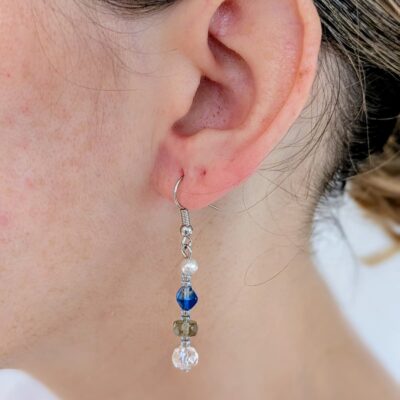 Boucles d'oreilles Lumières de Kiso - Bleu & Violet - Collection Rivières Enchantées - Par Sakura Créations