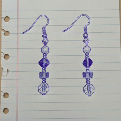 Boucles d'oreilles Lumières de Kiso - Bleu & Violet - Collection Rivières Enchantées - Par Sakura Créations