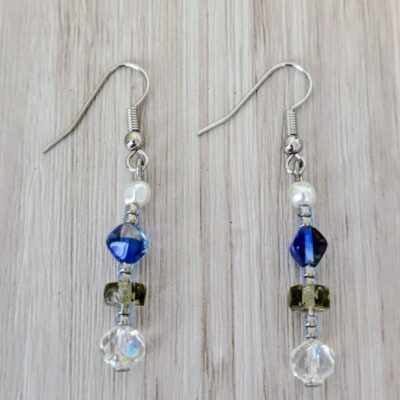 Boucles d'oreilles Lumières de Kiso - Bleu & Violet - Collection Rivières Enchantées - Par Sakura Créations