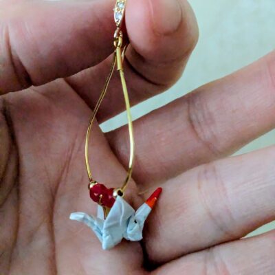 Boucles d'oreilles Origami Hokkaido no Tsuru – Kingyo - Collection Les Origami Japonais - Par Atelier Sakura
