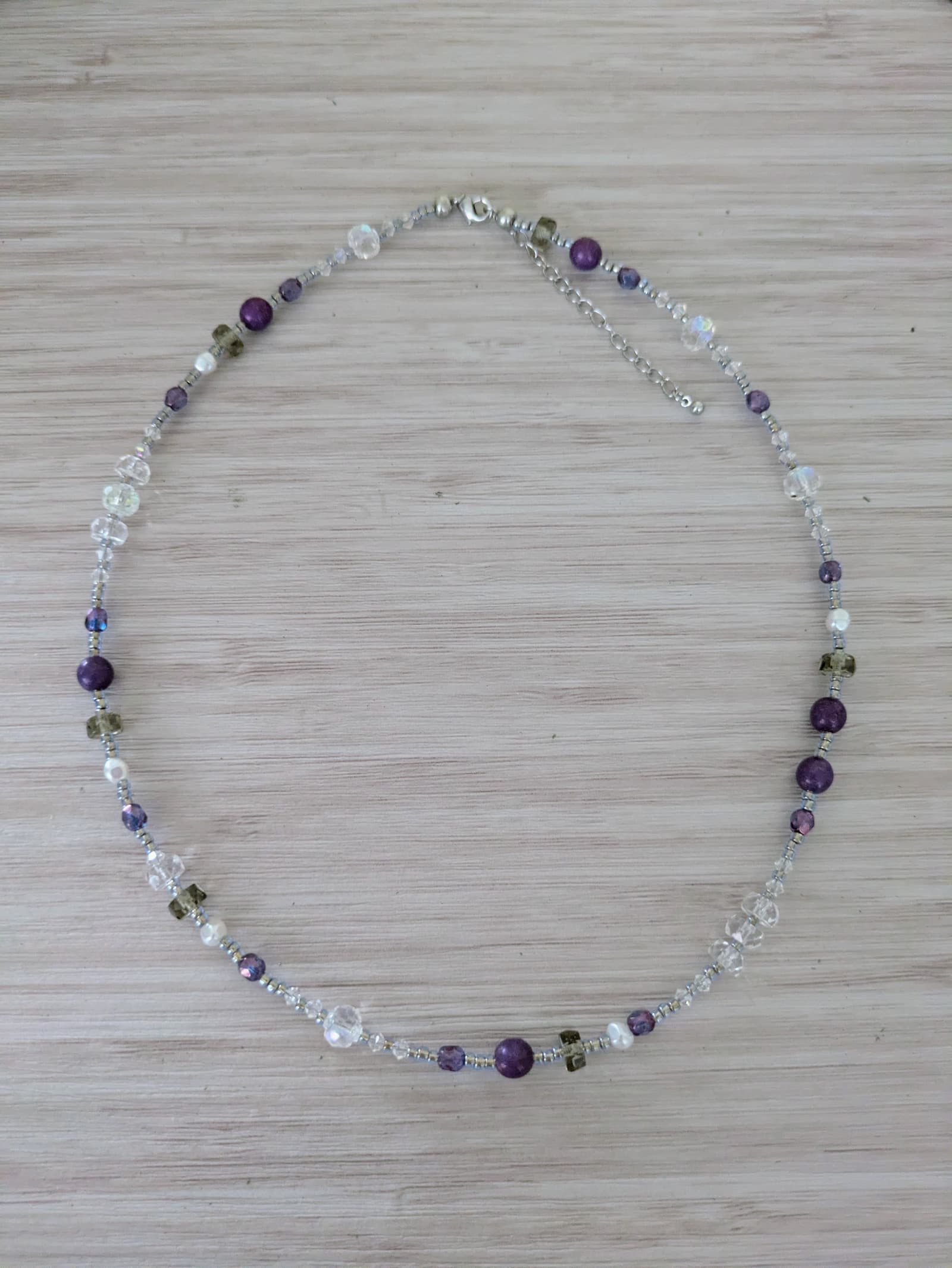 Parure Rivière de Kiso (Collier Cascade de Kiso et Boucles d'Oreilles Lumières de Kiso - Violet) - Collection Rivières Enchantées - Par Sakura Créations