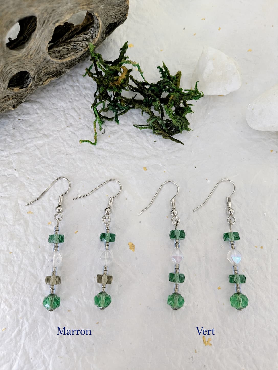 Boucles d'oreilles Murmures d'Akasawa - Deux déclinaisons de couleurs - Collection Rivières Enchantées - Par Sakura Créations