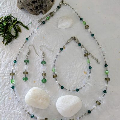 Parure complète Forêt d'Akasawa - Collection Rivières Enchantées - Par Sakura Créations