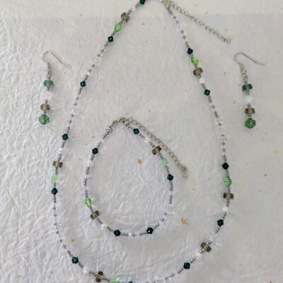 Parure complète Forêt d'Akasawa - Collection Rivières Enchantées - Par Sakura Créations