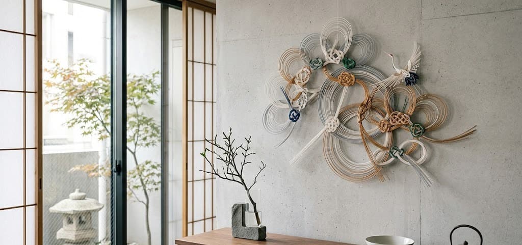 Décoration murale moderne en mizuhiki
