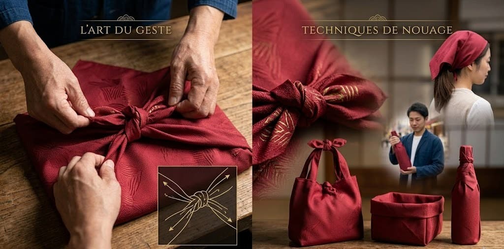 Technique de nouage du furoshiki japonais
