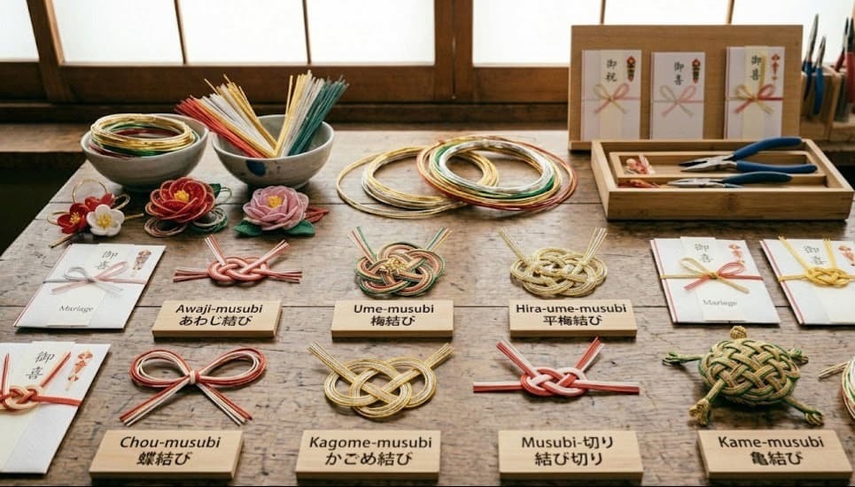 Nœuds traditionnels japonais en mizuhiki