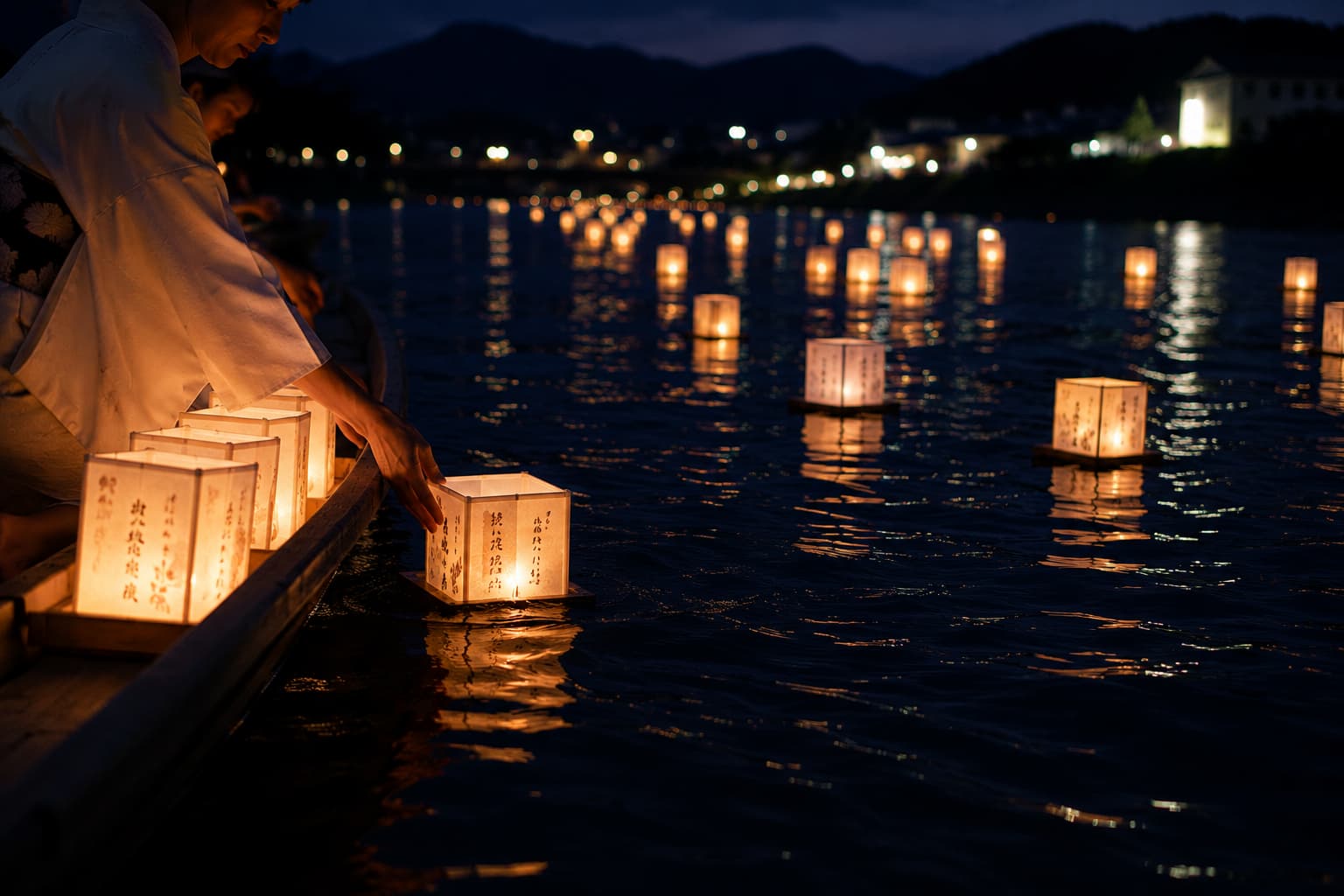 Cérémonie Tōrō-nagashi au Japon