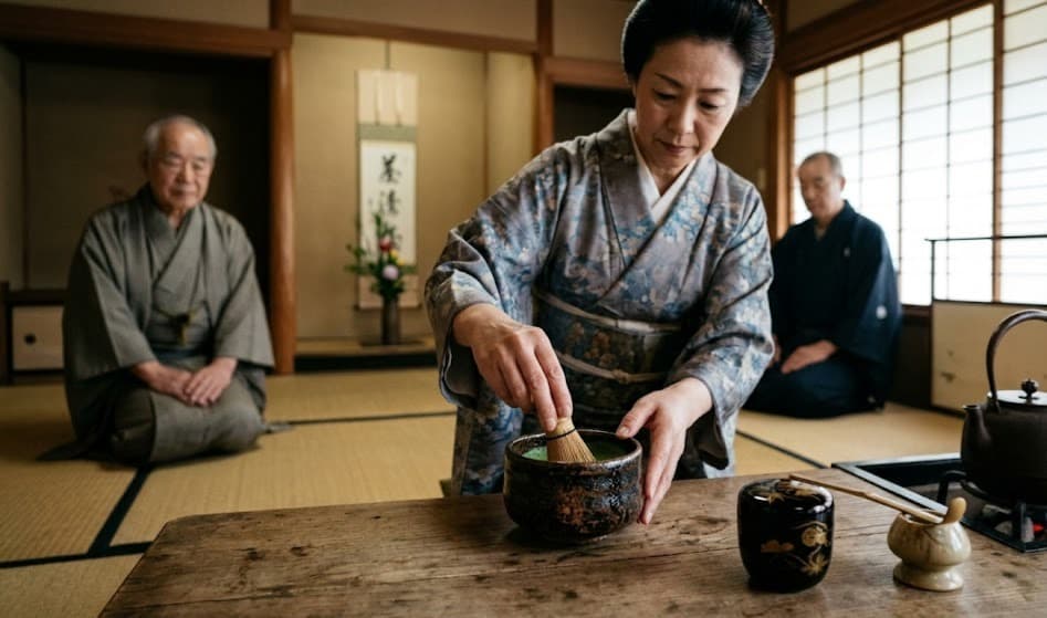 Bol de thé japonais utilisé lors d'une cérémonie du thé