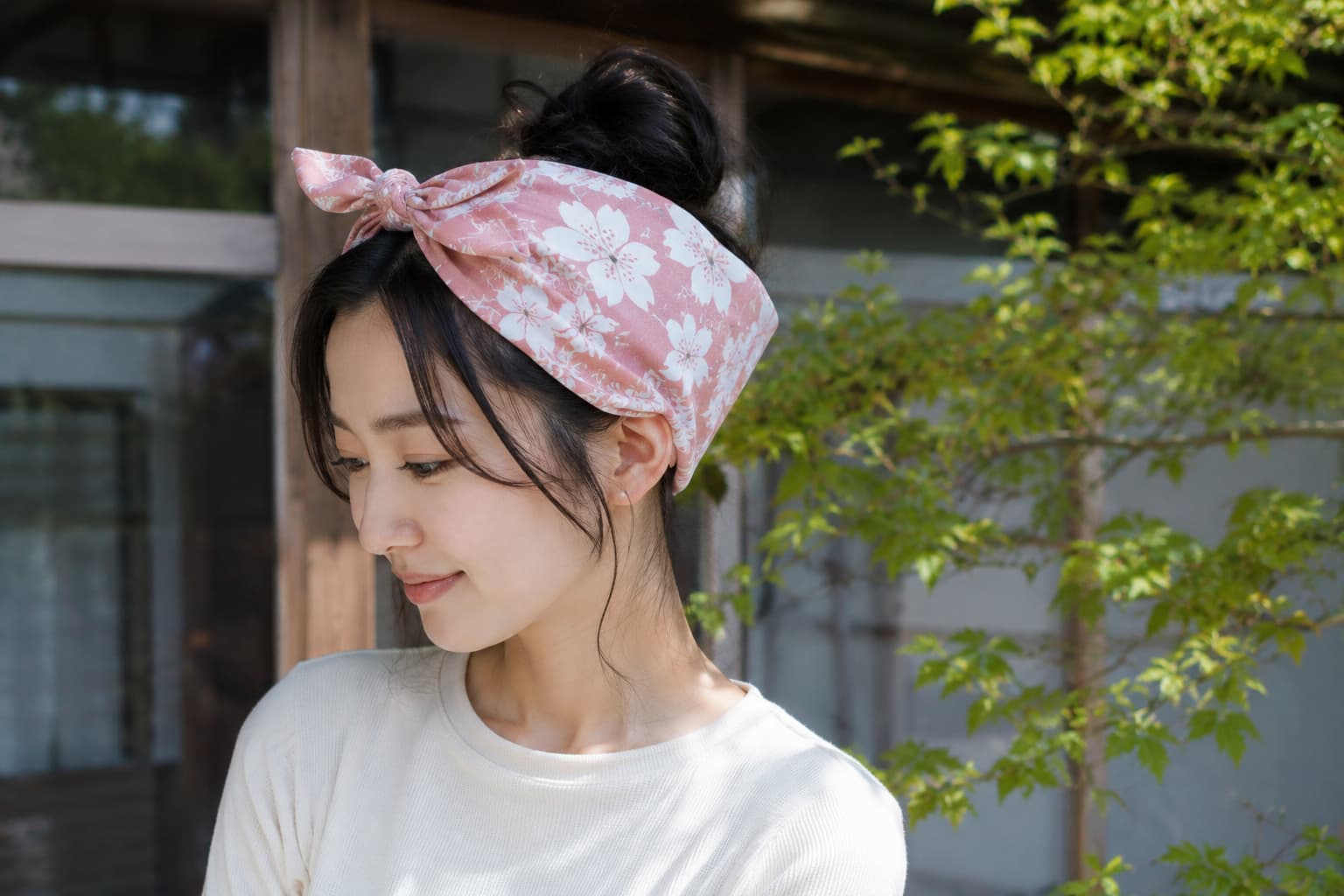 Furoshiki japonais porté en bandana