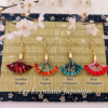 Boucles d'oreilles Origami Éventail Japonais – 4 déclinaisons - Collection Les Origami Japonais - Par Sakura Créations