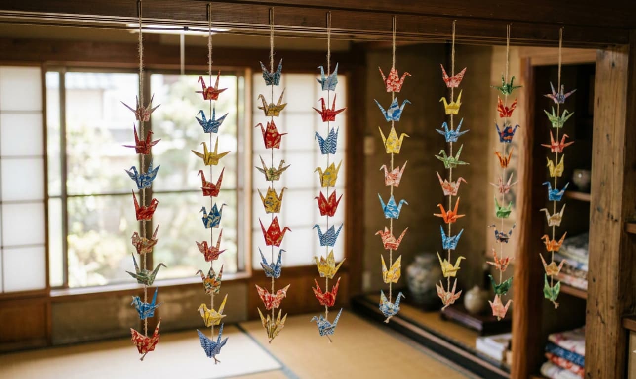 Guirlandes de grues ou Senbazuru en origami