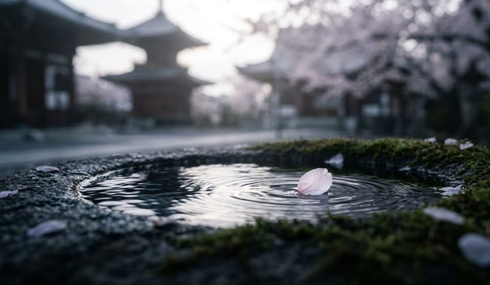 Pétales de fleurs de cerisier japonais
