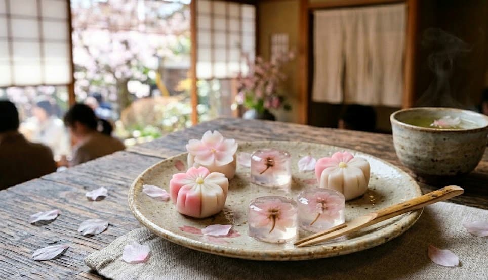 Wagashi et jelly parfum sakura