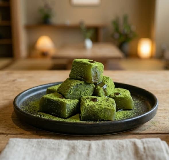 Warabi Mochi au Matcha