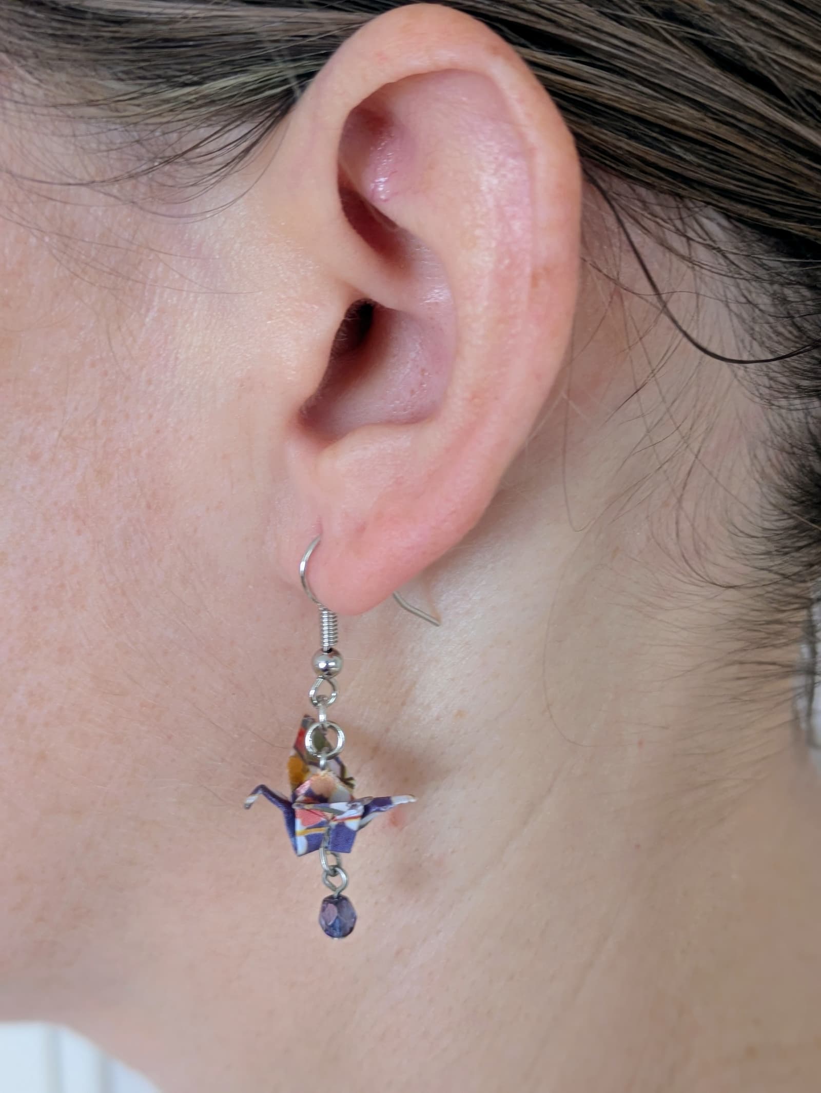 Boucle d'oreille origami Danse du Tsuru - Jardin Impérial